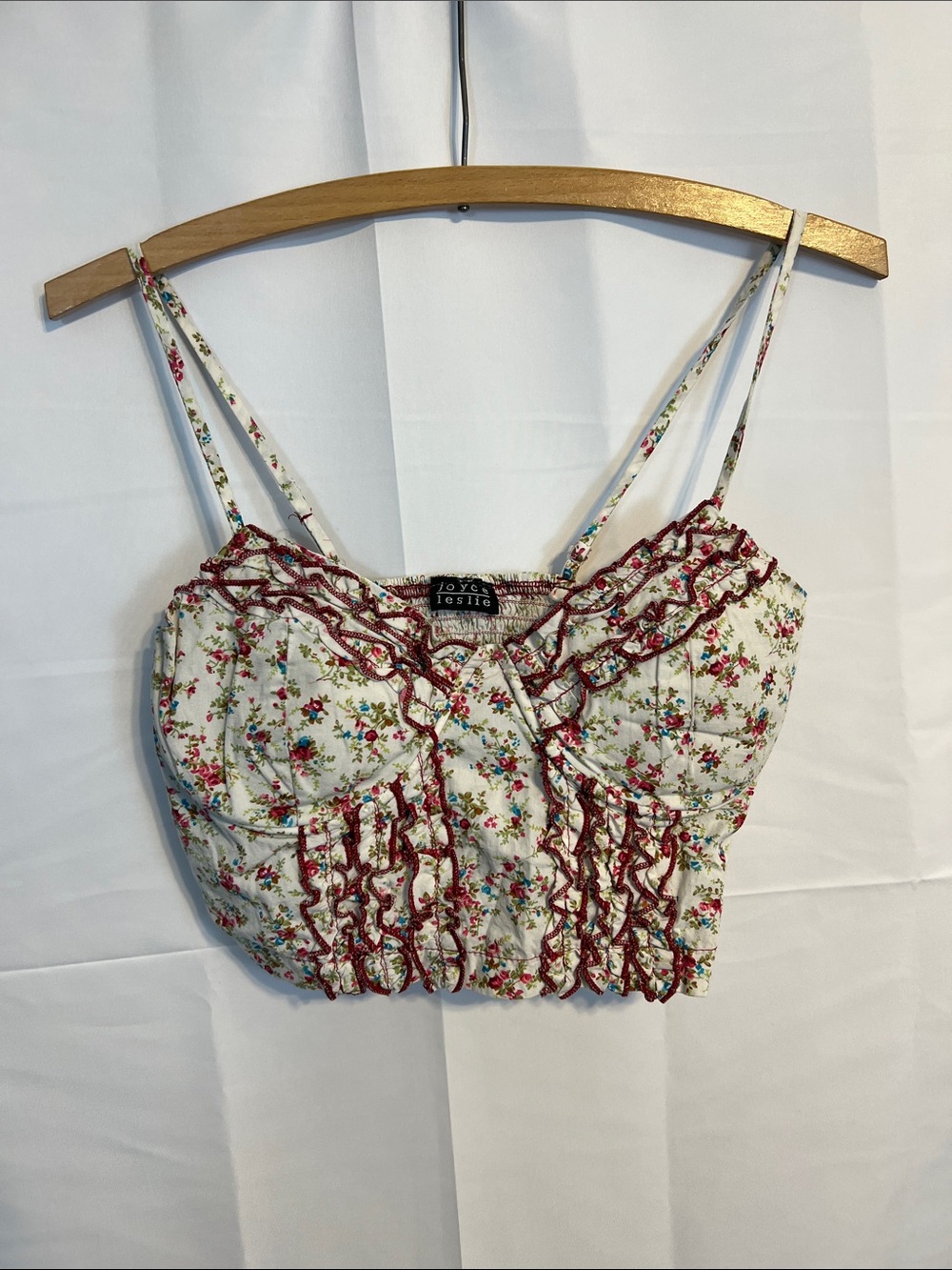 Y2K Floral Ruffle Cropped Tank Top